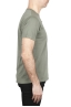 SBU 01654 Camiseta de algodón verde de cuello redondo y bolsillo de parche 03