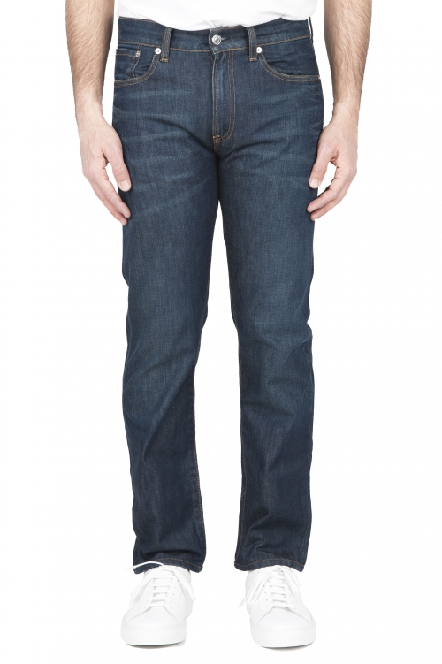 SBU 01448 Denim bleu jeans délavé en coton biologique 01