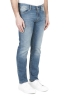 SBU 01450 Pure indigo dyed stone bleached stretch cotton blue jeans 02