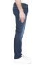 SBU 01453 Pure indigo dyed used washed stretch cotton blue jeans 03