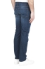 SBU 01453 Pure indigo dyed used washed stretch cotton blue jeans 04
