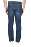 SBU 01453 Jeans en coton stretch délavé usé teinté indigo 05