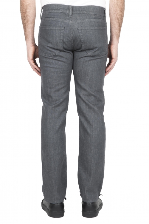 SBU 01454 Natural dyed grey washed japanese stretch cotton denim jeans 01