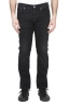 SBU 01455 Natural ink dyed stone washed black stretch cotton jeans 01
