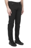 SBU 01668 Black overdyed pre-washed stretch bull denim cotton jeans 02