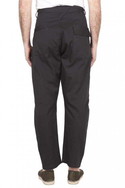 SBU 01669 Pantalón japonés de dos pinzas en algodón marrón 01