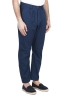 SBU 01671 Pantalón japonés de dos pinzas en algodón azul 02
