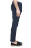 SBU 01675 Pantalón clásico de algodón azul con pinzas y puños 03