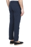 SBU 01675 Pantaloni classico in cotone con pinces e risvolto blu 04