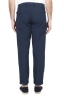 SBU 01675 Pantaloni classico in cotone con pinces e risvolto blu 05