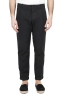 SBU 01676 Pantalon en coton noir classique avec pinces et poignets 01
