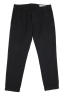SBU 01676 Pantalon en coton noir classique avec pinces et poignets 06