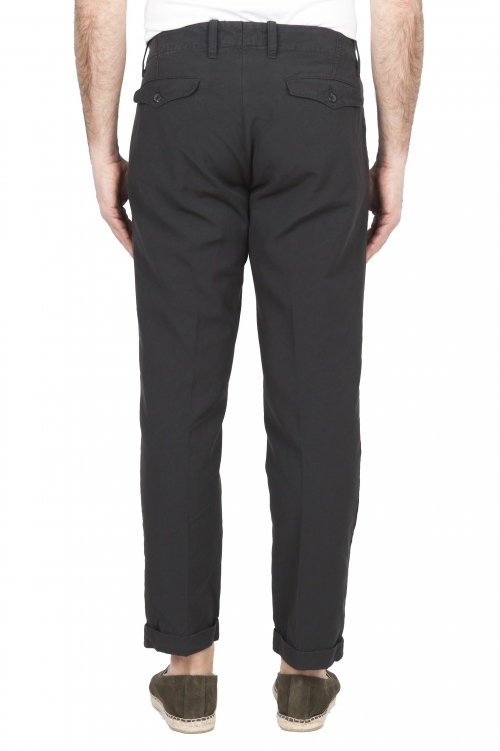 SBU 01678 Pantalon en coton gris classique avec pinces et poignets 01