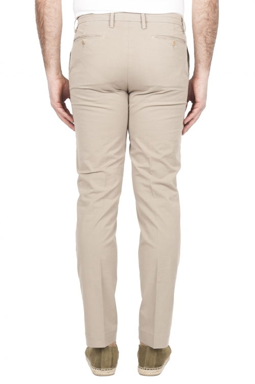 SBU 01680 Pantalones chinos clásicos en algodón elástico beige 01