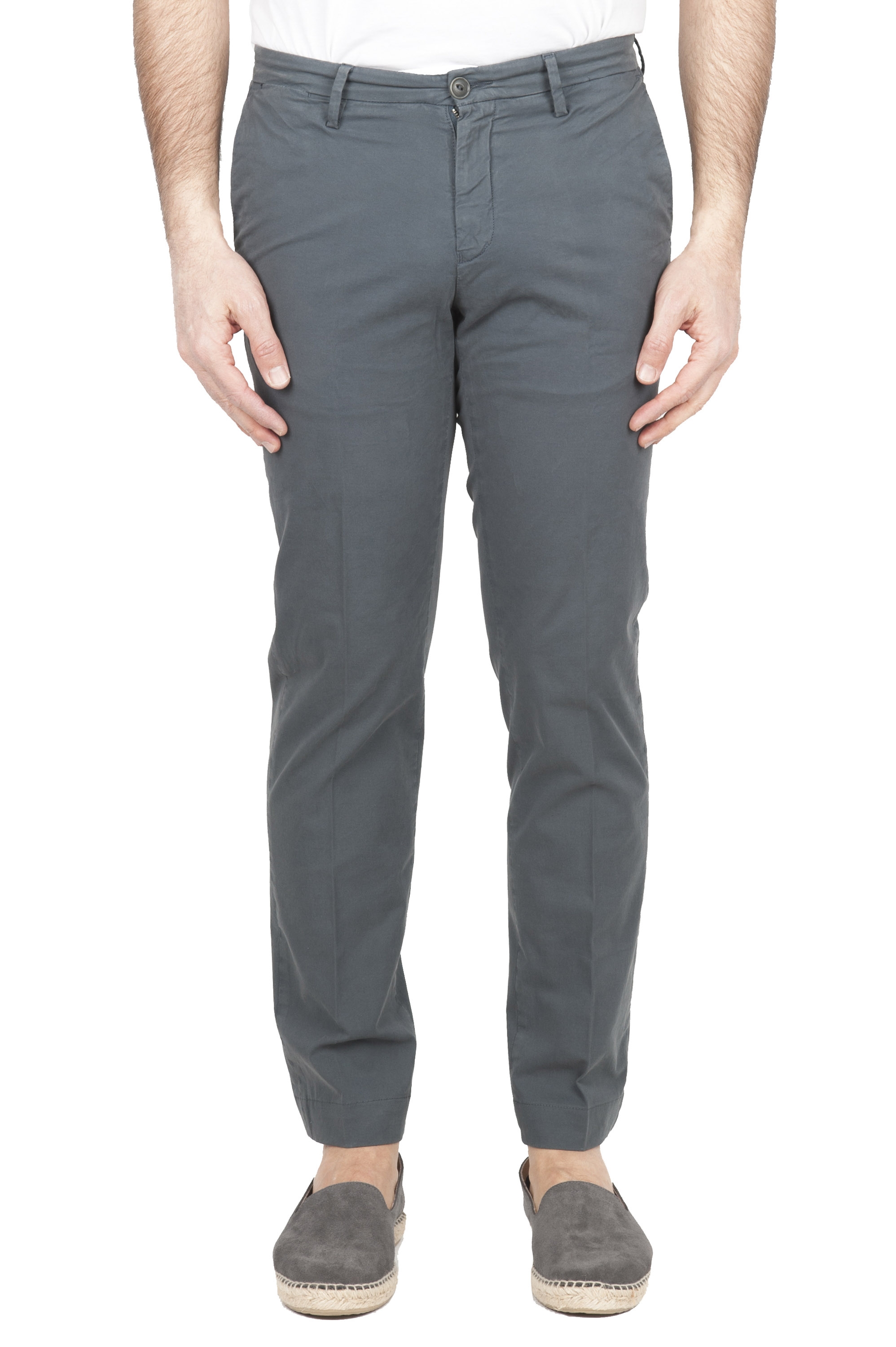 SBU 01682 Classic chino pants in grey stretch cotton 01