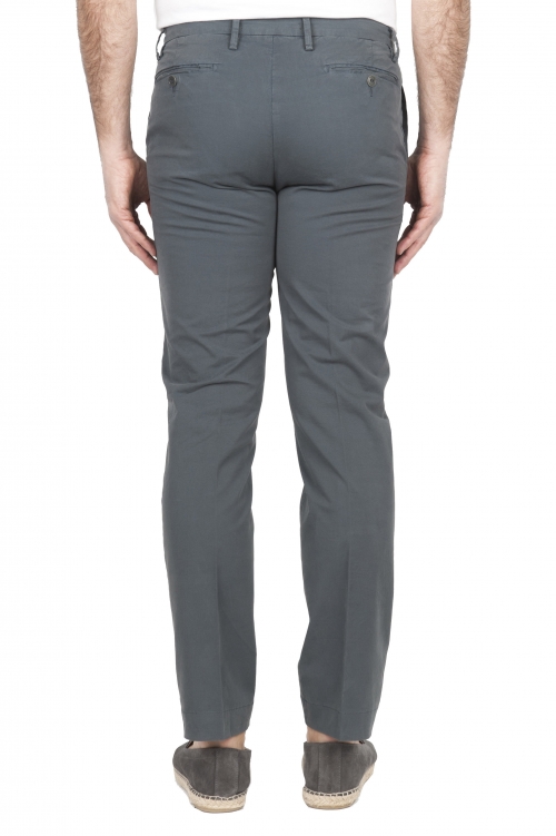SBU 01682 Pantalones chinos clásicos en algodón elástico gris 01