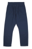 SBU 01686 Pantalón japonés de dos pinzas en algodón azul marino 06