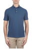 SBU 01688 Classic short sleeve blue cotton crepe polo shirt 01