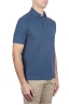 SBU 01688 Classic short sleeve blue cotton crepe polo shirt 02