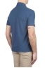 SBU 01688 Classic short sleeve blue cotton crepe polo shirt 04