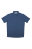 SBU 01688 Classic short sleeve blue cotton crepe polo shirt 06