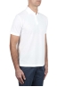 SBU 01689 Classic short sleeve white cotton crepe polo shirt 02