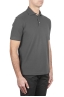 SBU 01691 Classic short sleeve grey cotton crepe polo shirt 02