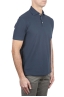 SBU 01692 Classic short sleeve navy blue cotton crepe polo shirt 02