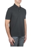 SBU 01693 Classic short sleeve black cotton crepe polo shirt 02