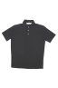 SBU 01693 Classic short sleeve black cotton crepe polo shirt 06