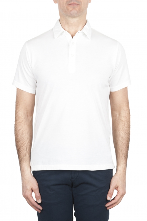 SBU 01696 Polo classique en jersey de coton blanc à manches courtes 01