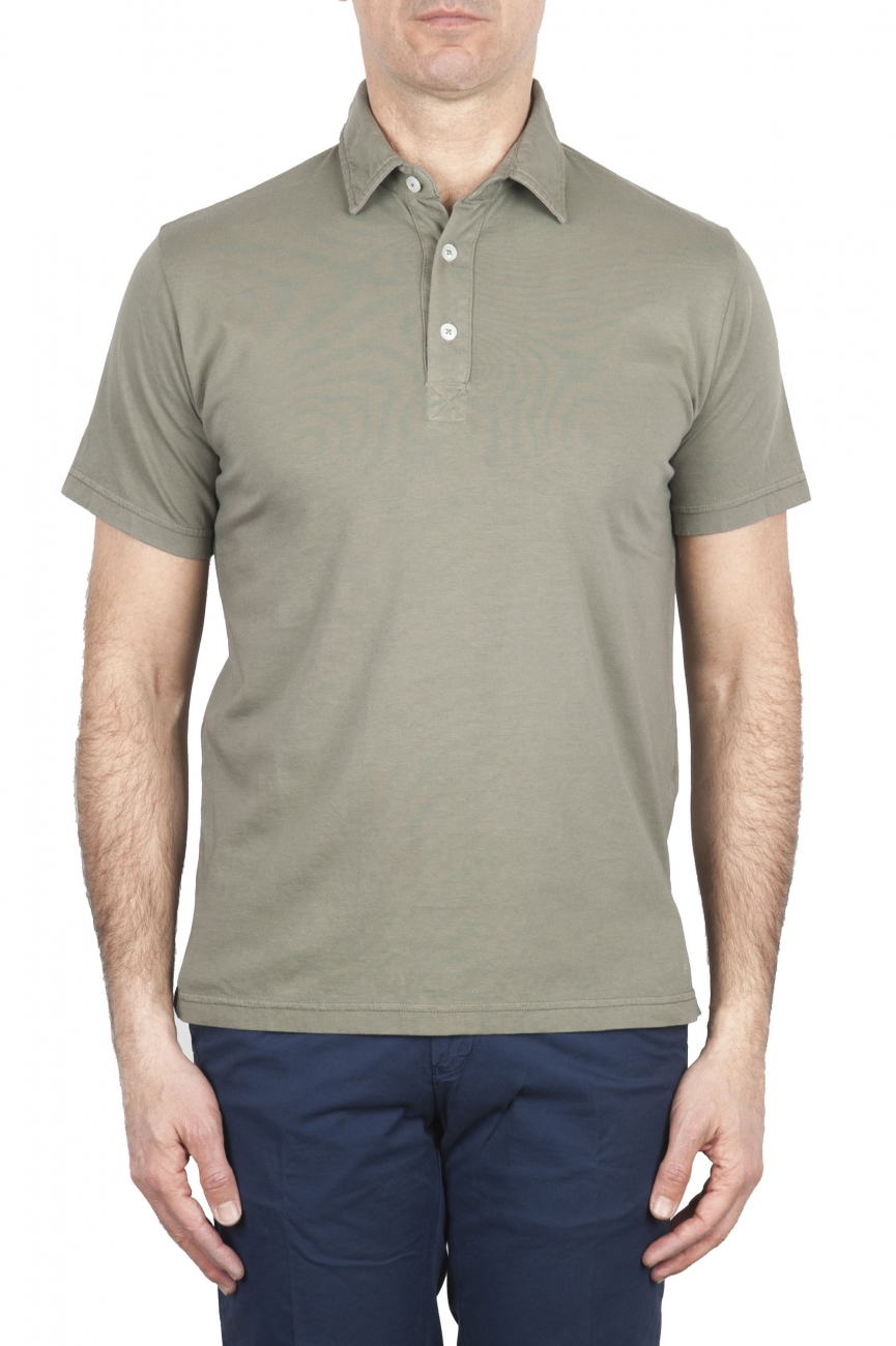 SBU 01697 Classic short sleeve green cotton jersey polo shirt 01