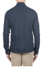 SBU 01710 Classic long sleeve blue cotton crepe polo shirt 04