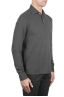 SBU 01711 Classic long sleeve grey cotton crepe polo shirt 02
