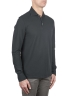 SBU 01712 Classic long sleeve black cotton crepe polo shirt 02