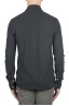 SBU 01712 Classic long sleeve black cotton crepe polo shirt 04