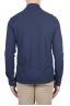 SBU 01713 Classic long sleeve china blue cotton crepe polo shirt 04