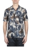 SBU 01719 Camisa hawaiana estampada de algodón azul 01
