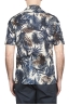 SBU 01719 Hawaiian printed pattern blue cotton shirt 05