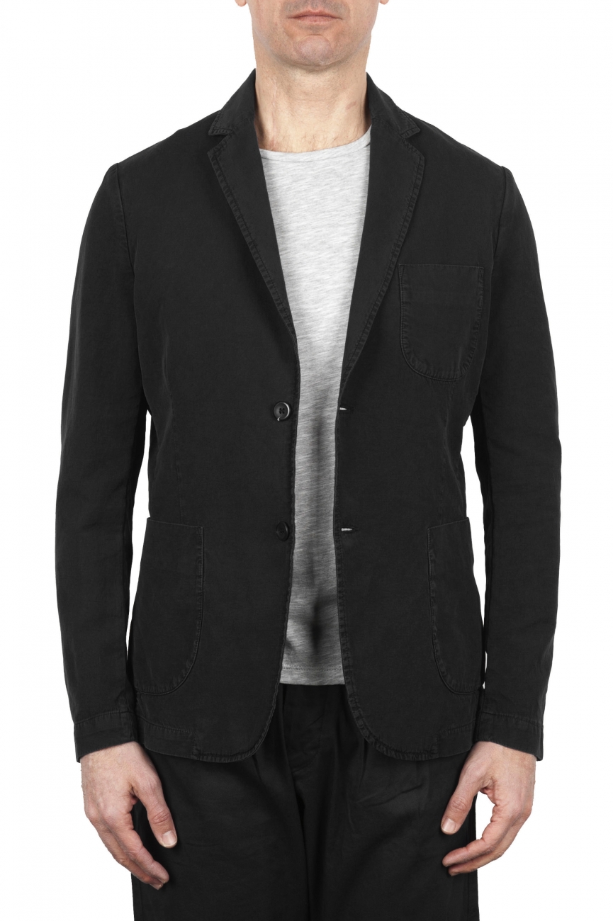 SBU 01733 Black cotton sport jacket unconstructed and unlined 01