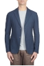SBU 01735 Single breasted blue stretch cotton pique blazer 01