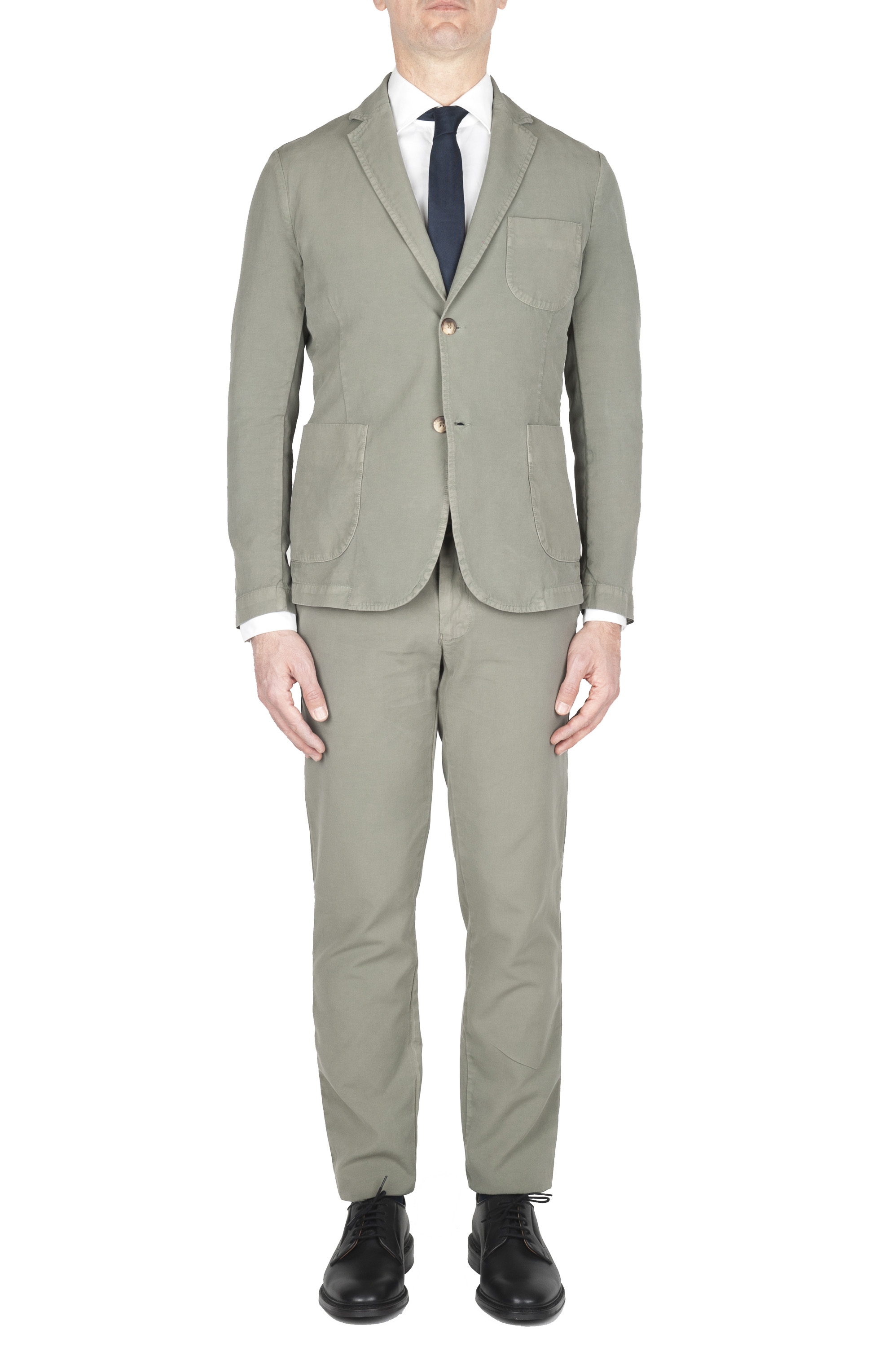 SBU 01745 Green cotton sport suit blazer and trouser 01