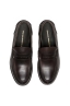SBU 01505 Brown plain calfskin penny loafers with leather sole 04