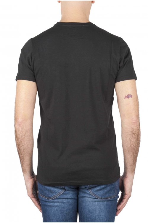 SBU 01748 T-shirt girocollo classica a maniche corte in cotone nera 01