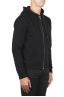 SBU 01766 Black cotton jersey hooded sweatshirt 02