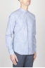 SBU - Strategic Business Unit - Classic Mandarin Collar White And Blue Super Cotton Shirt