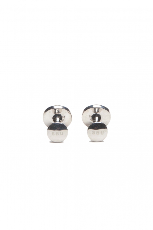 SBU 01017 Boutons de manchettes classiques en argent et corail 01