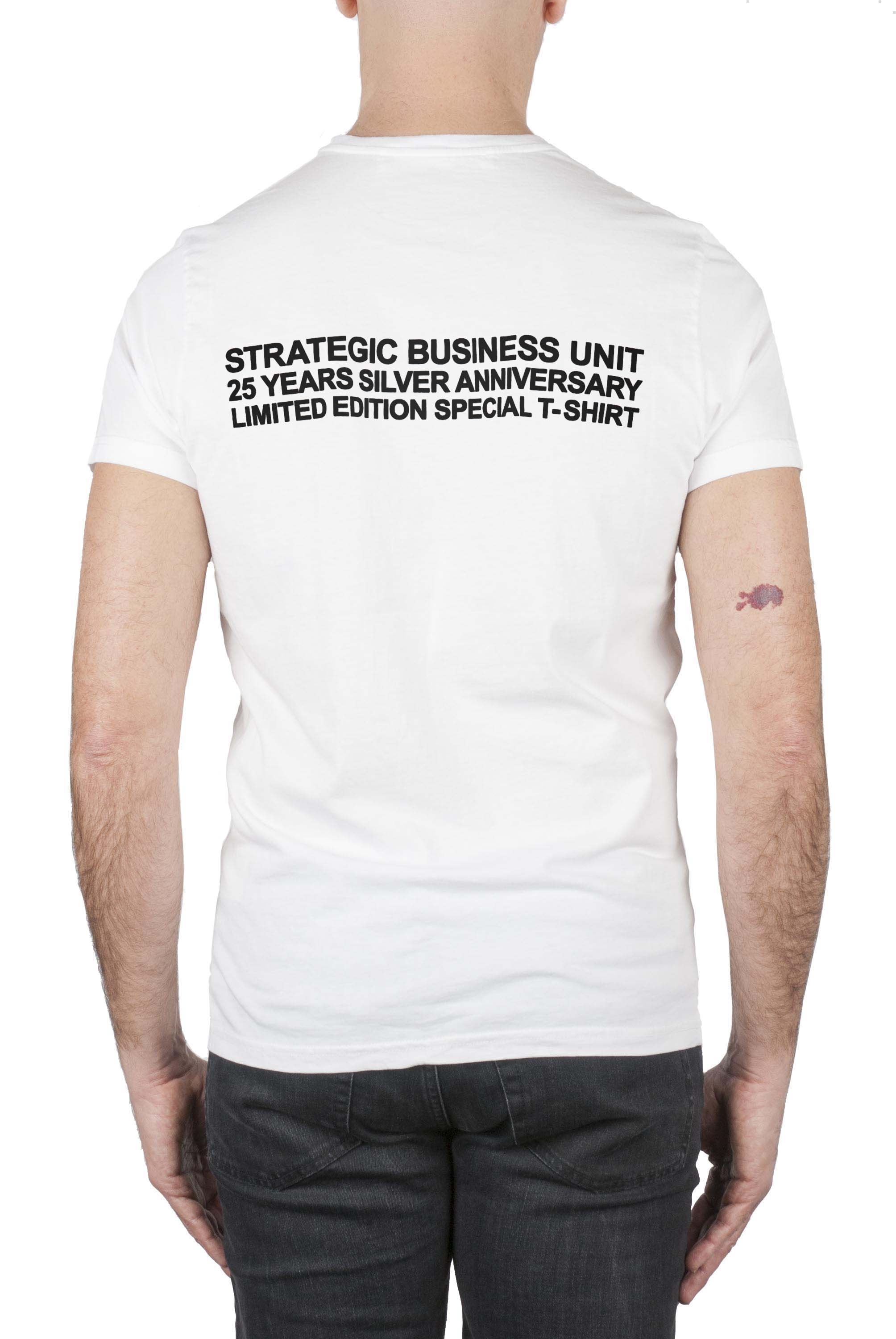SBU 01787 Round neck white t-shirt 25 years anniversary print 04