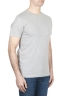 SBU 01793 Camiseta gris mélange de cuello redondo estampado a mano 02