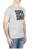 SBU 01798 T-shirt mélangé gris à col rond imprimé à la main 02